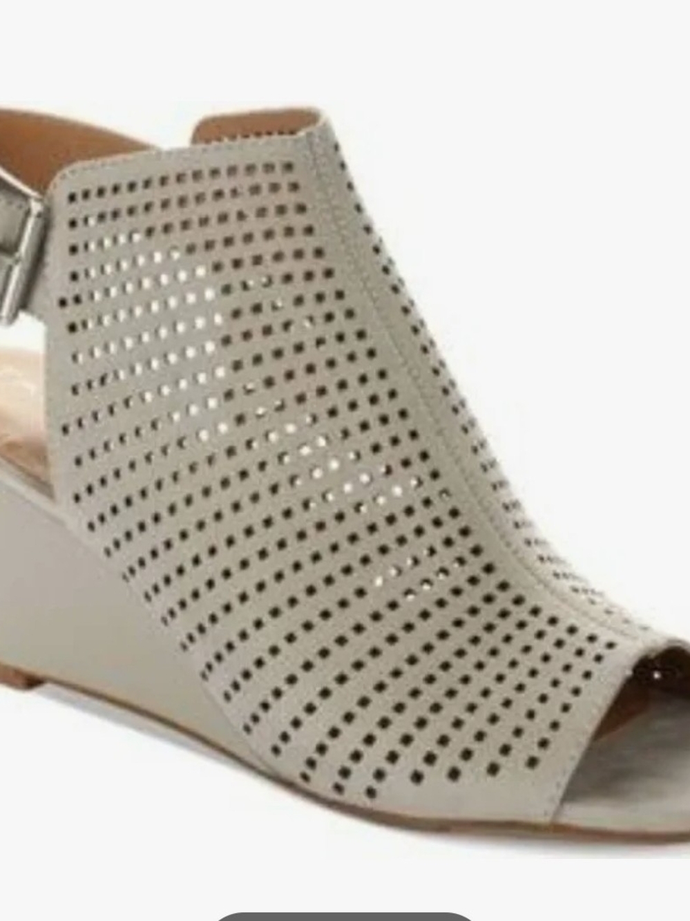 Tahari Perforated Peep-Toe Wedge Sandals